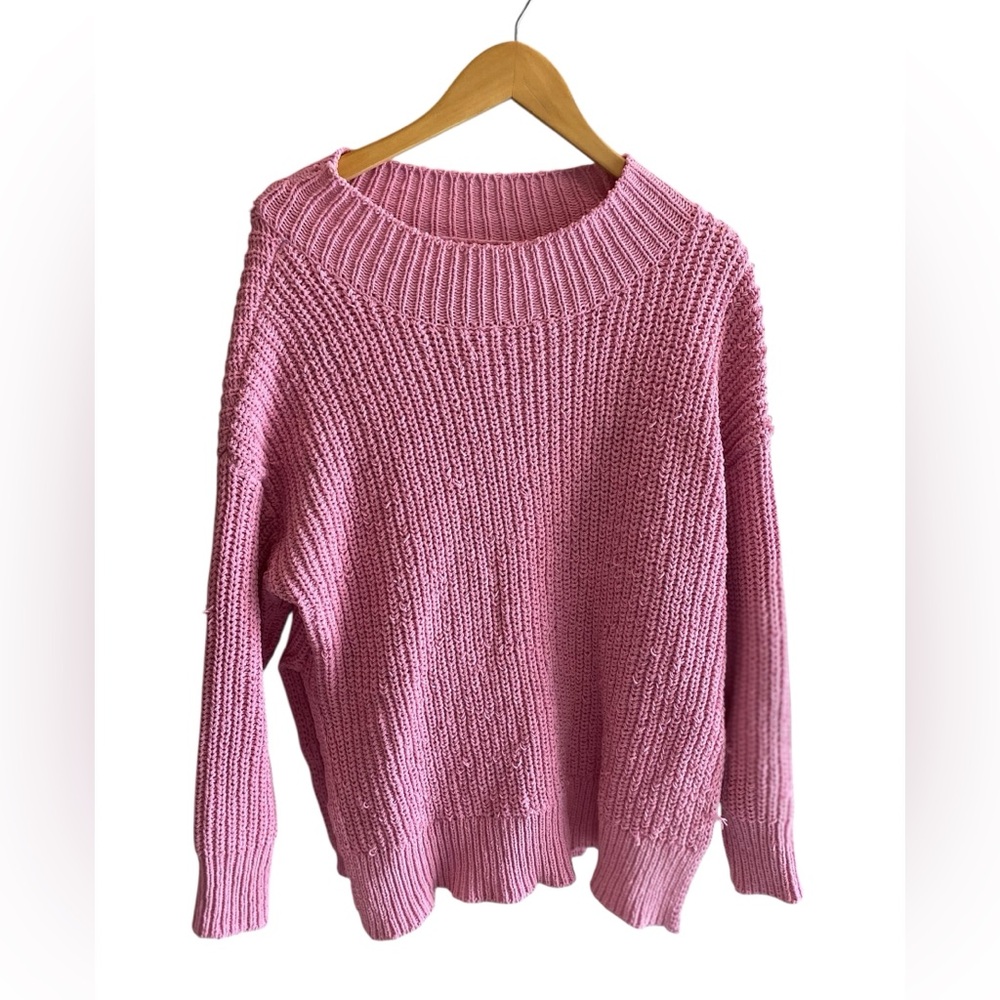 AERIE Pink Chenille Oversized Sweater